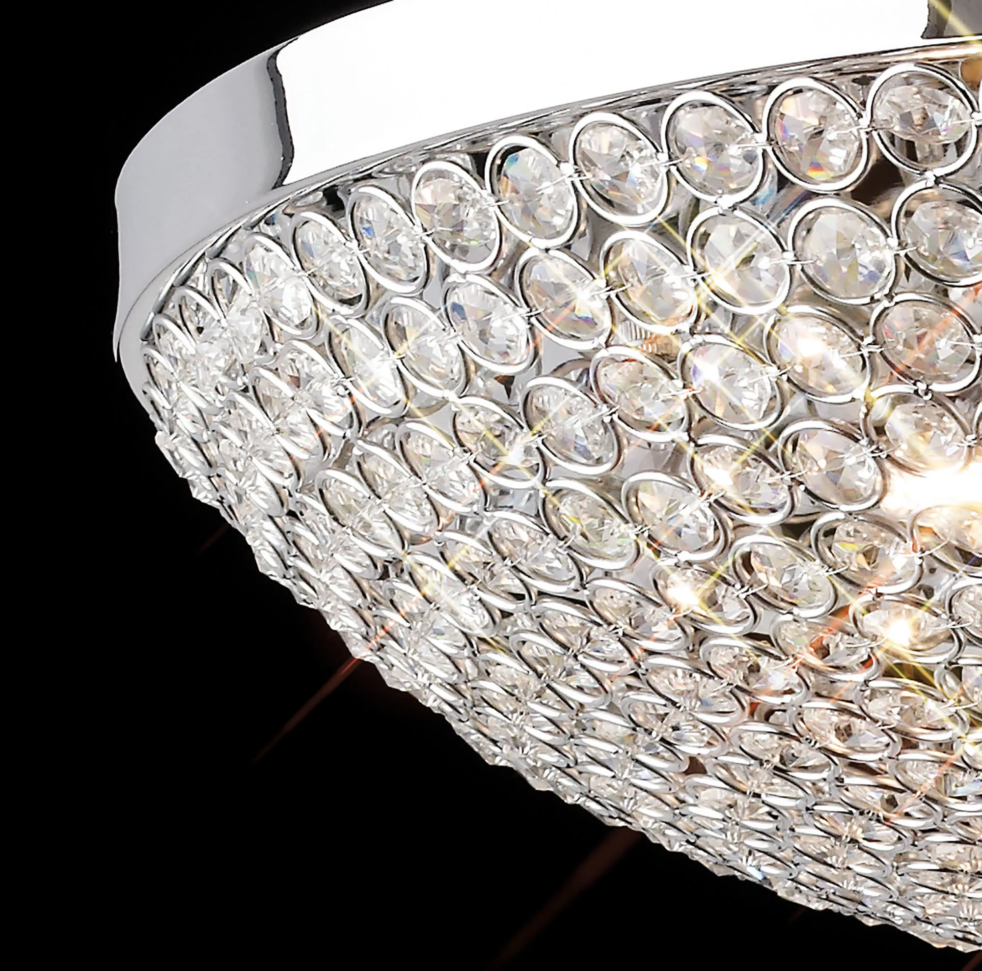 Ava Crystal  Flush Ceiling 4 Light Polished Chrome IL30187  Diyas Ava Polished Chrome